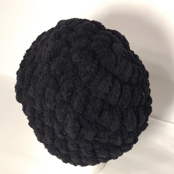 New Handmade Crocheted Soft Non-wool Black Beehive Hat XL - Picture 3 of 8